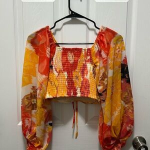 Vibrant Multicolor Smocked Women's Top